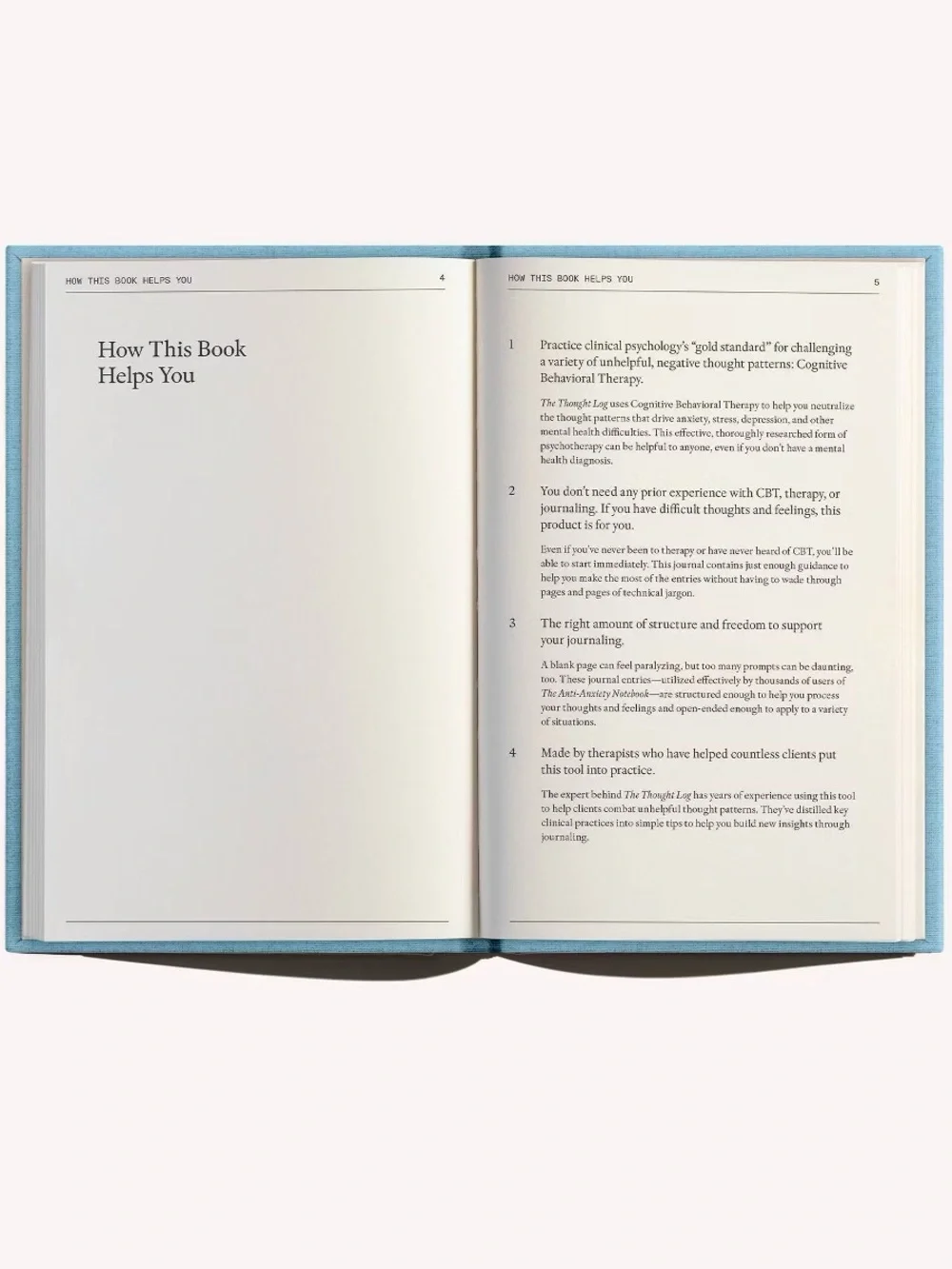 The Thought Log Hardcover Journal - Light Blue
